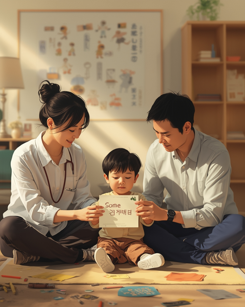 ABA-informed emotional regulation support using visuals and replacement skills in a calm learning environment.